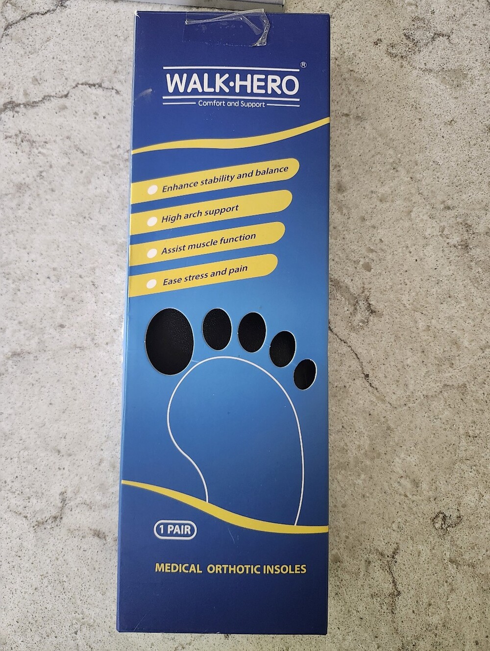 WALK-HERO Medical Orthotic Insoles Men Sz 11-11.5; Women Sz 13-13.5 NWB